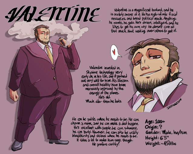 Valentine, character of mine. Valentine, character of mine.